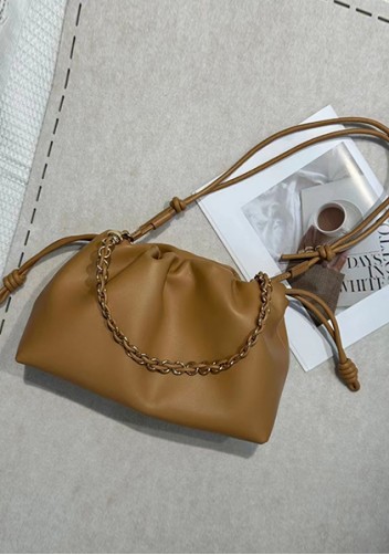 Salsa Leather Medium Drawstring Bag Brown