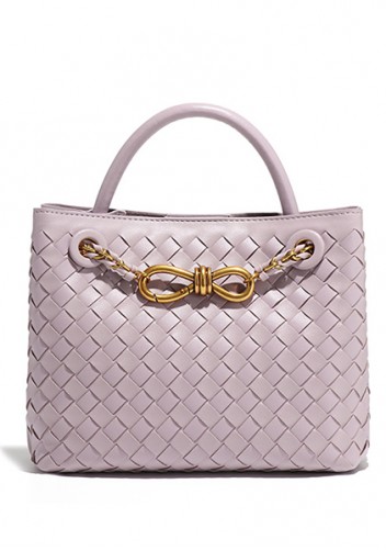 Allegria Woven Mini Vegan Leather Shoulder Bag Lavender Purple