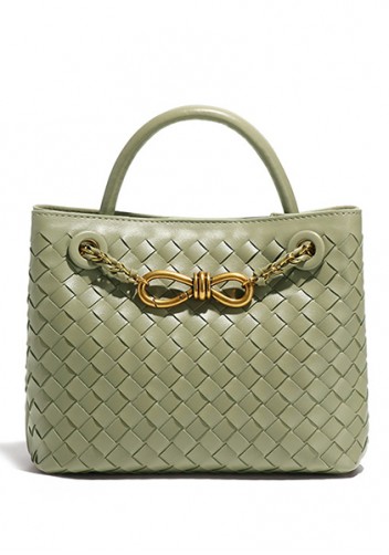 Allegria Woven Mini Vegan Leather Shoulder Bag Cave Green