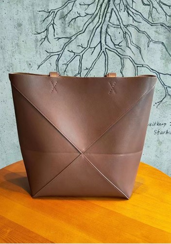 Adrienne Patchwork Leather Medium Tote Choco