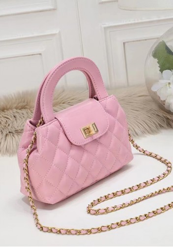 Adele Flap Top Handle Leather Shoulder Bag Pink