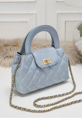 Adele Flap Top Handle Leather Shoulder Bag Blue