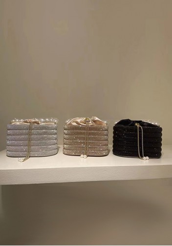 Elise Crystal-Embellished Bucket Silver