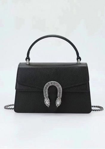 Jess Small Top handle Leather Shoulder Bag Black