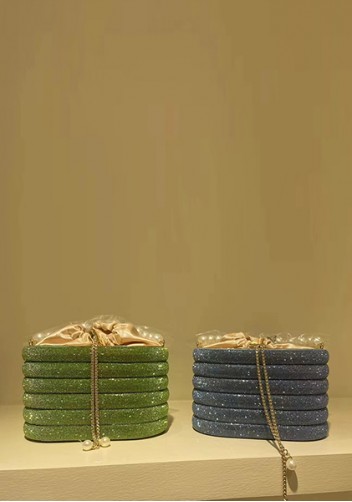 Elise Crystal-Embellished Bucket Green