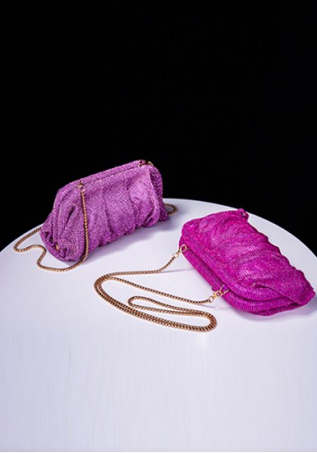 Elise Crystal-Embellished Pouch Purple