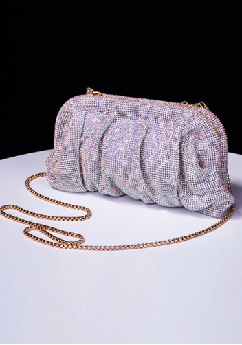 Elise Crystal-Embellished Pouch Light Purple