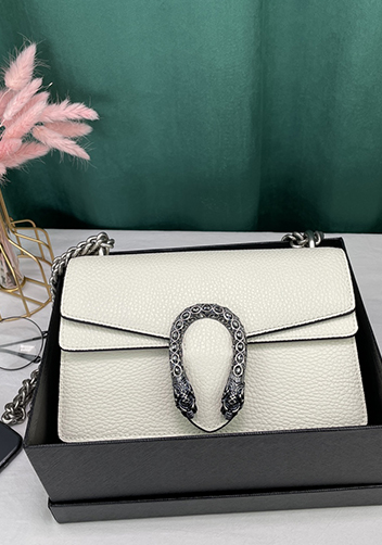 Jess Small Leather Shoulder Bag White