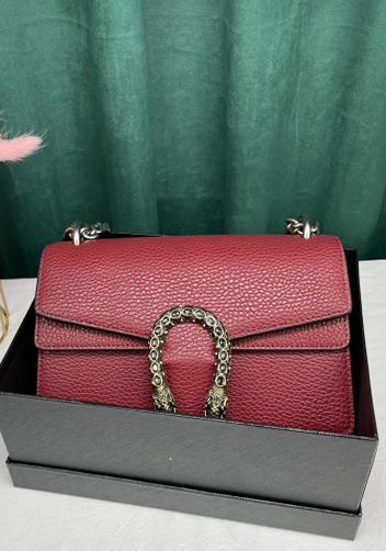 Jess Small Leather Shoulder Bag Burgundy