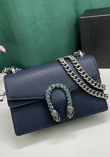 Jess Small Leather Shoulder Bag Blue