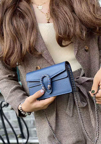 Jess Mini Leather Shoulder Bag Blue