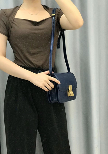 Martha Small Lizard Leather Dark Blue