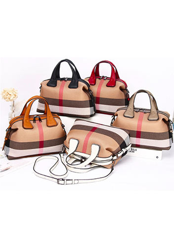 Christi Canvas Leather Medium Bag Grey