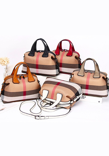 Christi Canvas Leather Medium Bag Burgundy