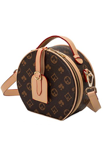 Louisa Poker Vegan Leather Round Shoulder Bag Beige