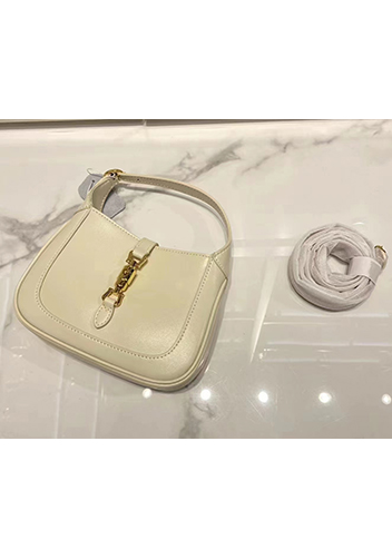 Daphne Leather Shoulder Bag Small White