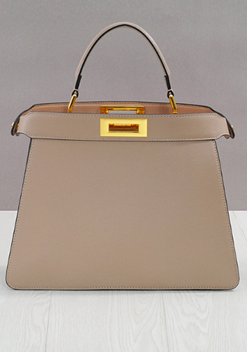 Carrie Leather Bag With Gold Hardware Beige