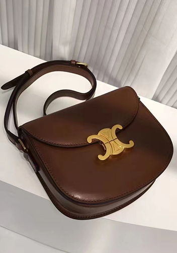 Yuga Leather Saddle Shoulder Bag Brown