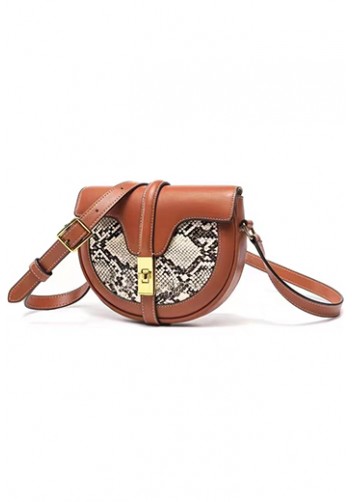 Anathema Calfskin Saddle Shoulder Bag Snake