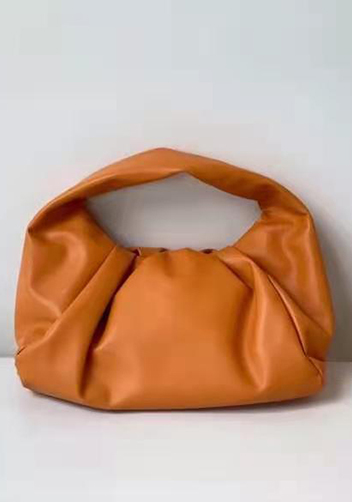 Dina Leather Shoulder Hobo Bag Orange