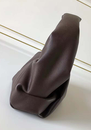 Dina Small Leather Shoulder Hobo Bag Chocolate