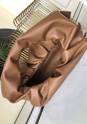 Dina Leather Shoulder Hobo Bag Brown