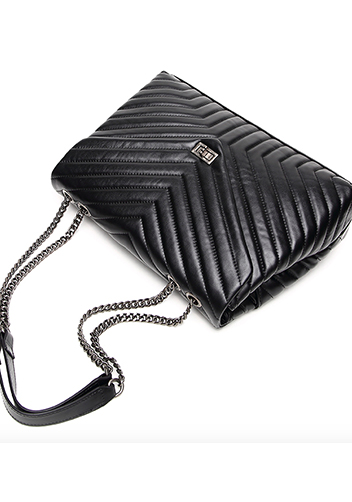 Yvonne Medium Shoulder Bag Lambskin Black