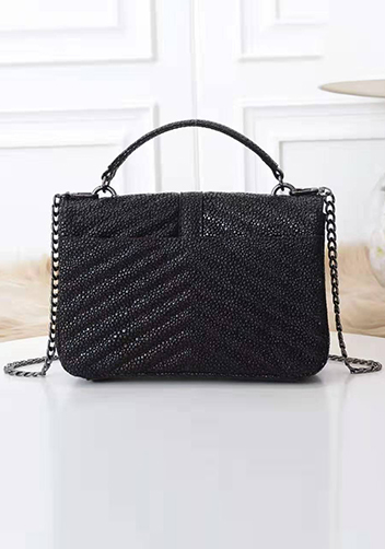 Yvonne Leather Medium Flap Bag Black