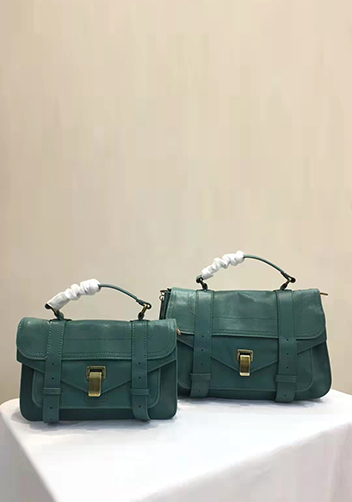 The Cartable Leather Small Bag Aqua Green