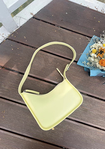 Luna Half Moon Leather Shoulder Bag Yellow