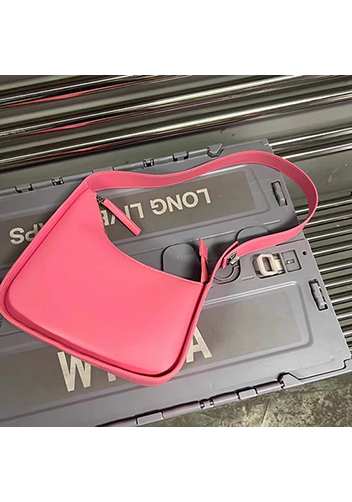 Luna Half Moon Leather Shoulder Bag Barbie