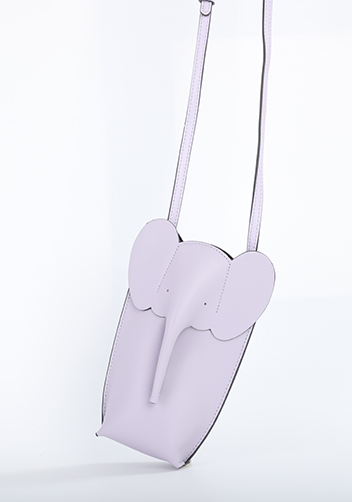 THE ELEPHANT POCKET SHOULDER LEATHER BAG PURPLE