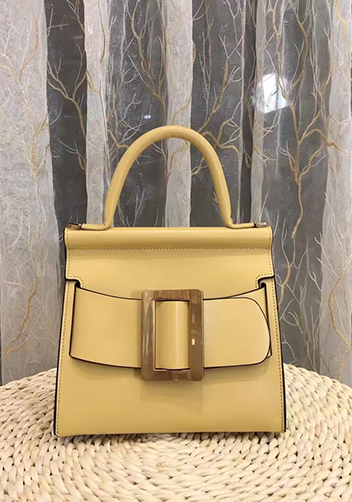Alena Buckle Belt Top Handle Bag Yellow