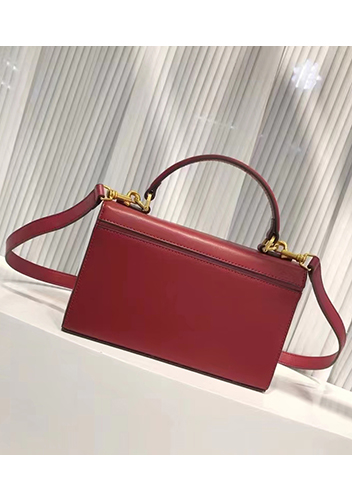 Yuga Leather Top Handle Shoulder Bag Burgundy