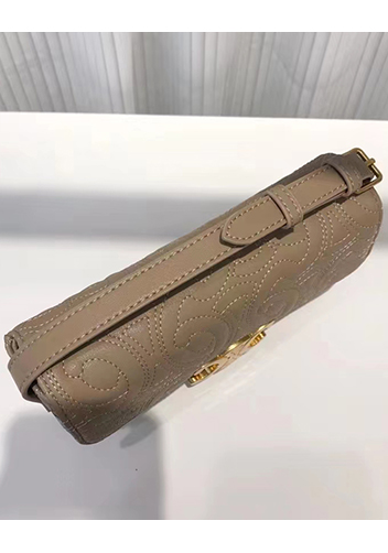 Yuga Leather Shoulder Bag Stitching Grey