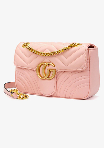 Hannah Flap Large Bag Faux Leather CG Logo Pink