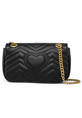 Hannah Flap Small Bag Faux Leather CG Logo Black