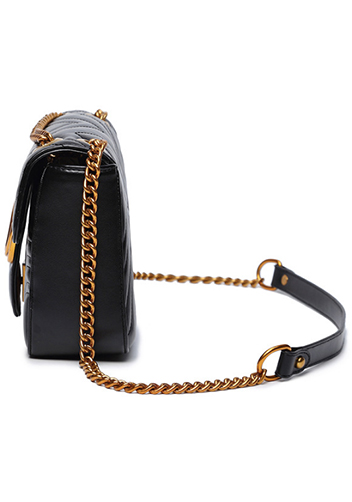 Hannah Flap Large Bag Faux Leather CG Logo Black