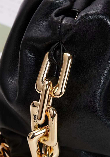 Dina Leather Clutch Chain Bag Black