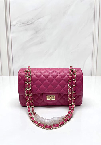 Adele Flap Medium Lambskin Gold Hardware Hot Pink